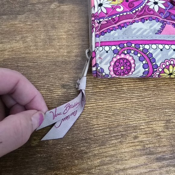 Vera Bradley Vibrant Pink and Gray Women's Wallet - Picture 3 of 9